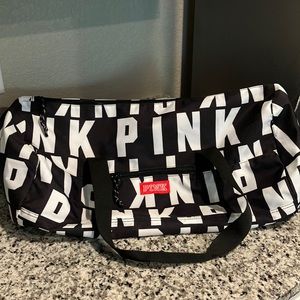 New PINK logo print gym bag duffel overnight bag college